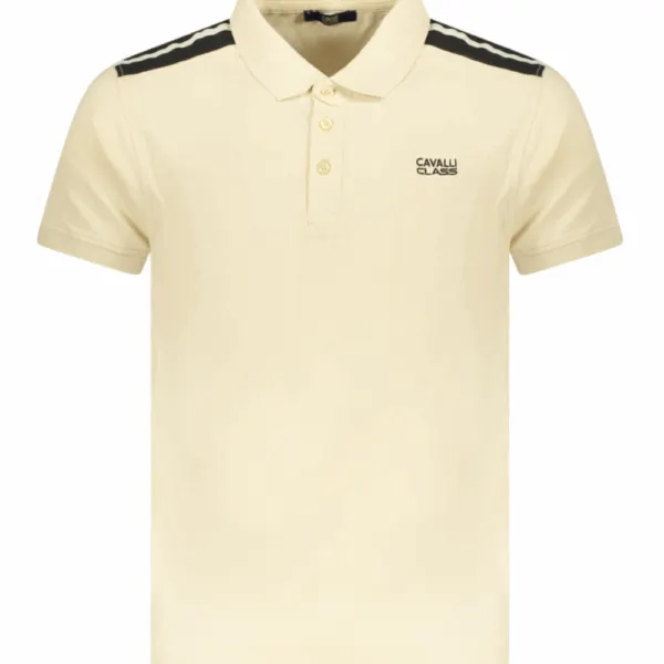 Cavalli Class - Ανδρική Μπλούζα T-Shirt Polo Short Sleeve TXT64DJD060-03528 Μπεζ TXT64DJD060-03528