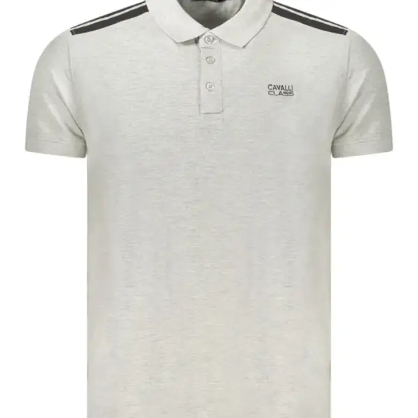 Cavalli Class - Ανδρική Μπλούζα T-Shirt Polo Short Sleeve TXT64DJD060-05001 Γκρι TXT64DJD060-05001