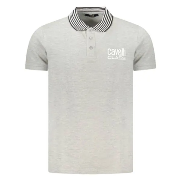Cavalli Class - Ανδρική Μπλούζα T-Shirt Polo Short Sleeve TXT64EKB002-05001 Γκρι