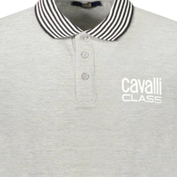 Cavalli Class - Ανδρική Μπλούζα T-Shirt Polo Short Sleeve TXT64EKB002-05001 Γκρι TXT64EKB002-05001