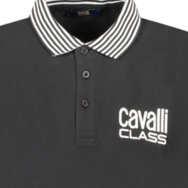 Cavalli Class - Ανδρική Μπλούζα T-Shirt Polo Short Sleeve TXT64EKB002-05051 Μαύρο TXT64EKB002-05051