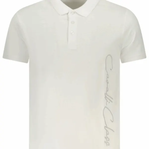 Cavalli Class - Ανδρική Μπλούζα T-Shirt Polo Short Sleeve TXT64FJD060-000533 Λευκό TXT64FJD060-000533