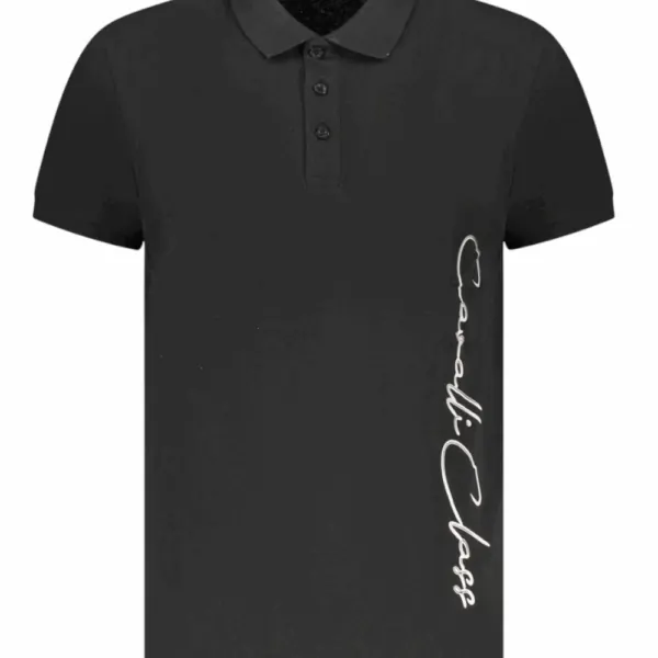 Cavalli Class - Ανδρική Μπλούζα T-Shirt Polo Short Sleeve TXT64FJD060-05051 Μαύρο TXT64FJD060-05051