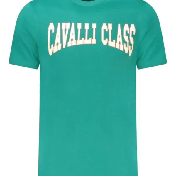 Cavalli Class - Ανδρική Μπλούζα T-Shirt Κοντομάνικη Short Sleeve TXT61AJD060-04038 Πράσινο TXT61AJD060-04038