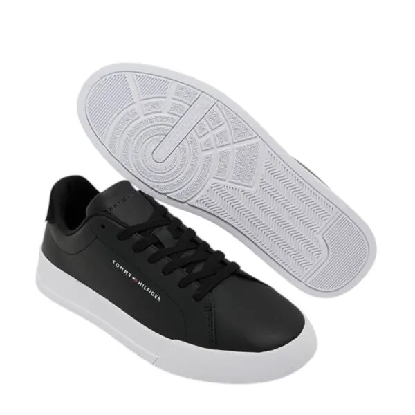 Tommy Hilfiger - Ανδρικά Sneakers Th Court Lth Detail Ess EM0EM04971-BDS Μαύρο EM0EM04971-BDS