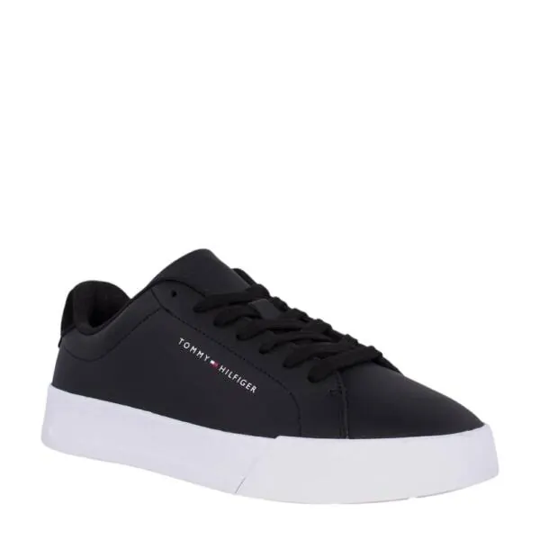 Tommy Hilfiger - Ανδρικά Sneakers Th Court Lth Detail Ess EM0EM04971-BDS Μαύρο EM0EM04971-BDS