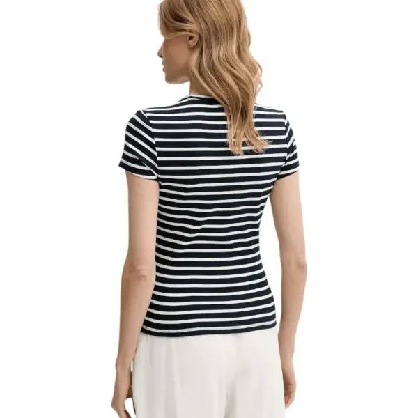 Tommy Hilfiger - Γυναικείο T-shirt Essential Rib-Knit Slim Fit DW0DW17383-0A6 Μπλε Ναυτικό DW0DW17383-0A6