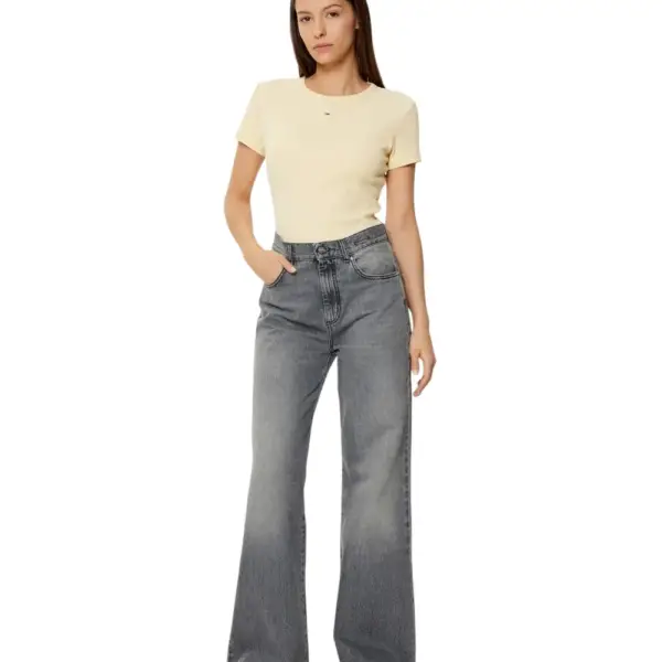 Tommy Hilfiger - Γυναικείο T-shirt Essential Rib-Knit Slim Fit DW0DW17383-ACG Μπεζ DW0DW17383-ACG