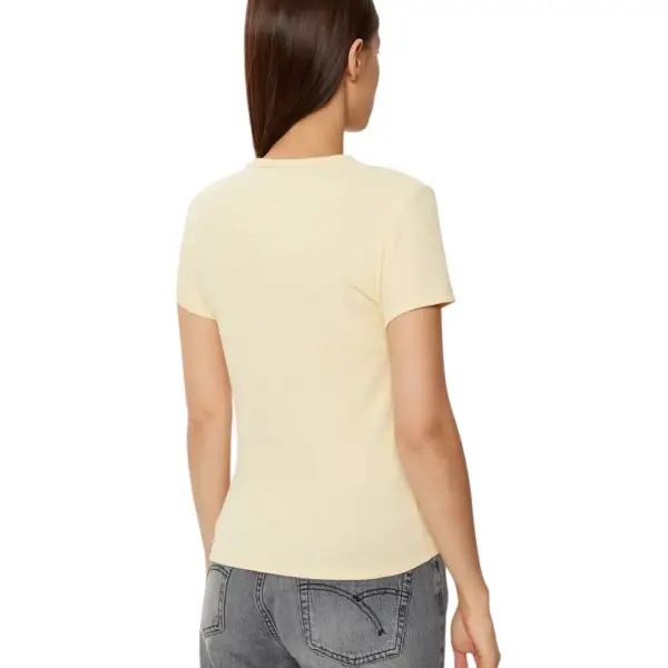 Tommy Hilfiger - Γυναικείο T-shirt Essential Rib-Knit Slim Fit DW0DW17383-ACG Μπεζ DW0DW17383-ACG