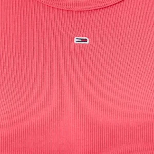 Tommy Hilfiger - Γυναικείο T-shirt Essential Rib-Knit Slim Fit DW0DW17383-XI2 Ροζ DW0DW17383-XI2