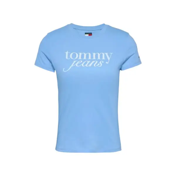 Tommy Hilfiger - Γυναικείο T-shirt Essential Slim Fit DW0DW19447-C12 Γαλάζιο DW0DW19447-C12