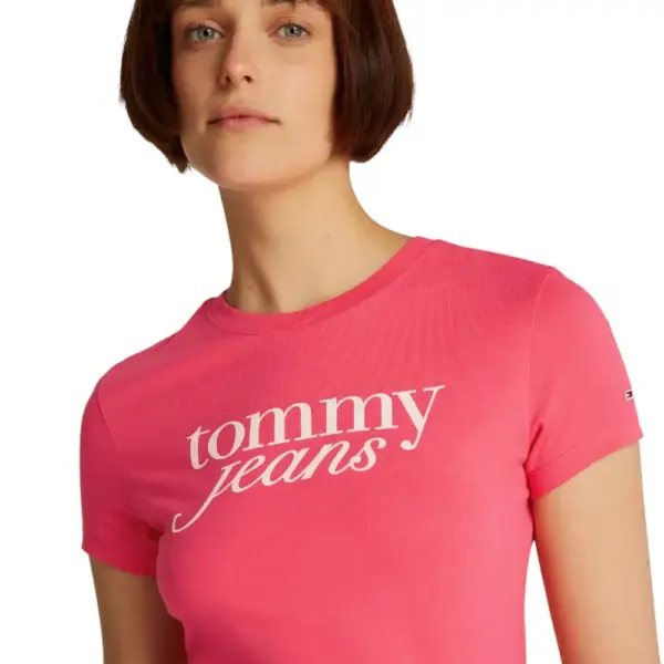 Tommy Hilfiger - Γυναικείο T-shirt Essential Slim Fit DW0DW19447-XI2 Ροζ DW0DW19447-XI2