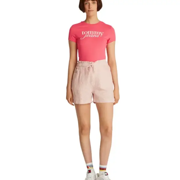 Tommy Hilfiger - Γυναικείο T-shirt Essential Slim Fit DW0DW19447-XI2 Ροζ DW0DW19447-XI2