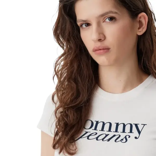 Tommy Hilfiger - Γυναικείο T-shirt Essential Slim Fit DW0DW19447-YBH Εκρού DW0DW19447-YBH