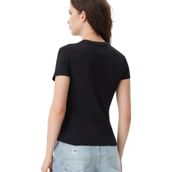 Tommy Hilfiger - Γυναικείο T-shirt Tonal Linear Slim Fit DW0DW20315-BDS Μαύρο DW0DW20315-BDS