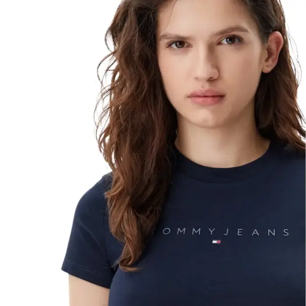 Tommy Hilfiger - Γυναικείο T-shirt Tonal Linear Slim Fit DW0DW20315-C1G Μπλε Ναυτικό DW0DW20315-C1G