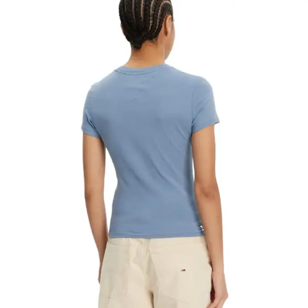 Tommy Hilfiger - Γυναικείο T-shirt Tonal Linear Slim Fit DW0DW20315-DY6 Γαλάζιο DW0DW20315-DY6