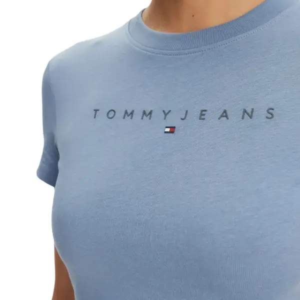 Tommy Hilfiger - Γυναικείο T-shirt Tonal Linear Slim Fit DW0DW20315-DY6 Γαλάζιο DW0DW20315-DY6