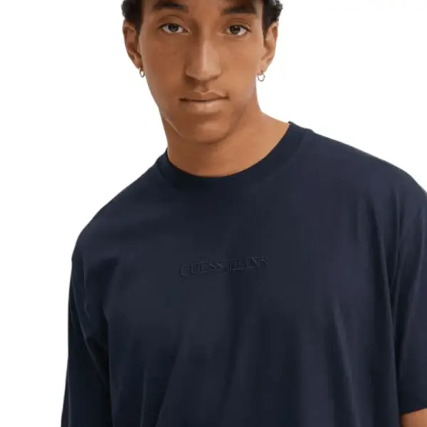 Guess - Ανδρικό T-shirt Regular Fit M4YI44K8FQ4-A71W Μπλε Σκούρο M4YI44K8FQ4-A71W