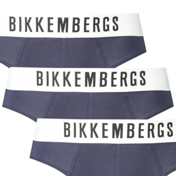 Bikkembergs - Ανδρικά Σλιπ 3Pack BKK1USP10TR-NAVY Μπλε Σκούρο BKK1USP10TR-NAVY