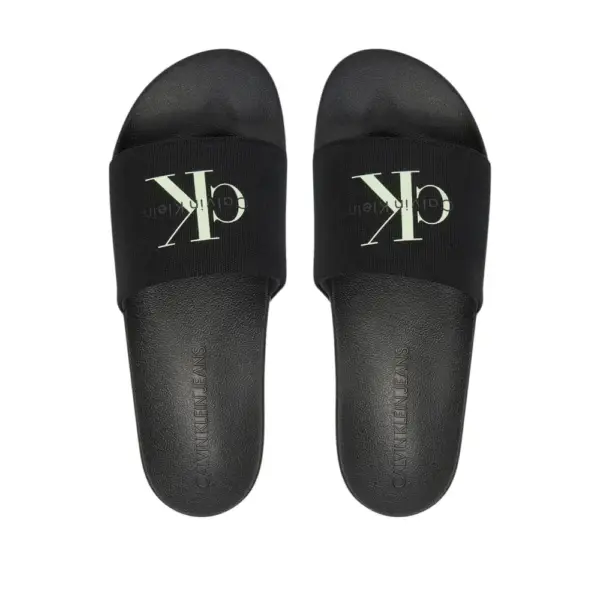 Calvin Klein - Ανδρικές Παντόφλες Slide Monologo Cv YM0YM01367-01M Μαύρο YM0YM01367-01M
