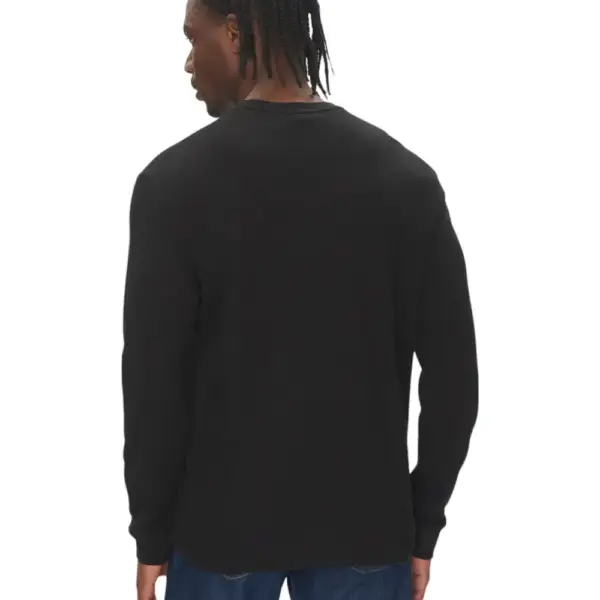 Calvin Klein - Ανδρικό Πουλόβερ Badge Waffle LS Tofu LV040EM217-UB1 Μαύρο LV040EM217-UB1