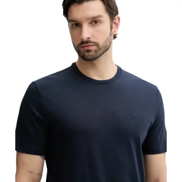 Calvin Klein - Ανδρικό T-shirt Smooth Cttn Solid Regular Fit LV040HM265-CEF Μπλε Σκούρο LV040HM265-CEF