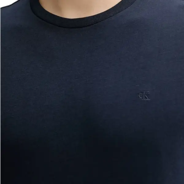 Calvin Klein - Ανδρικό T-shirt Smooth Cttn Solid Regular Fit LV040HM265-CEF Μπλε Σκούρο LV040HM265-CEF