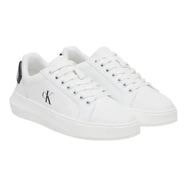 Calvin Klein - Γυναικεία Δερμάτινα Sneakers Chunky Cupsole Ru Patch Lth Wn YW0YW01846-01W Λευκό YW0YW01846-01W