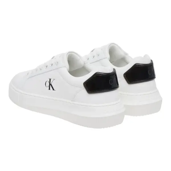 Calvin Klein - Γυναικεία Δερμάτινα Sneakers Chunky Cupsole Ru Patch Lth Wn YW0YW01846-01W Λευκό YW0YW01846-01W