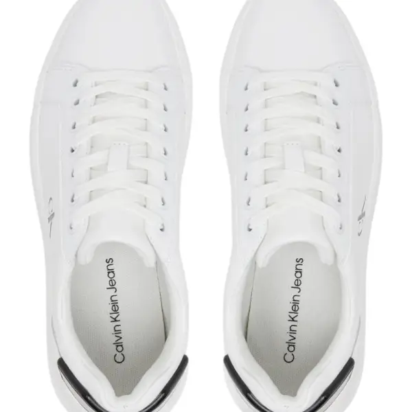 Calvin Klein - Γυναικεία Δερμάτινα Sneakers Chunky Cupsole Ru Patch Lth Wn YW0YW01846-01W Λευκό YW0YW01846-01W