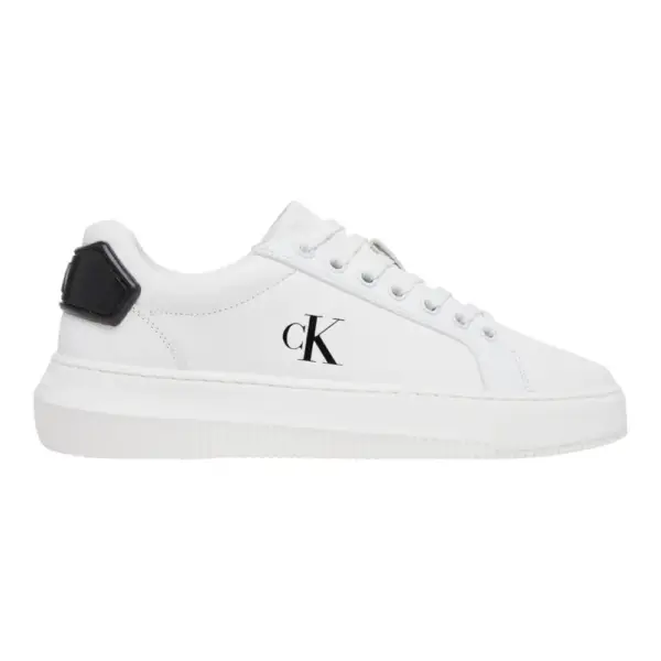 Calvin Klein - Γυναικεία Δερμάτινα Sneakers Chunky Cupsole Ru Patch Lth Wn YW0YW01846-01W Λευκό