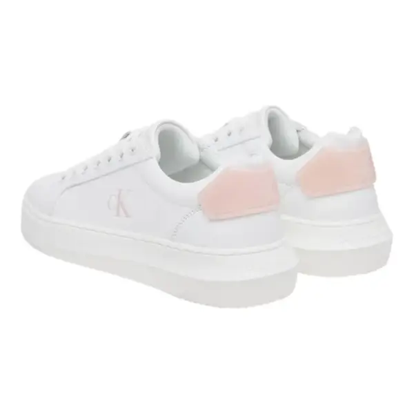 Calvin Klein - Γυναικεία Δερμάτινα Sneakers Chunky Cupsole Ru Patch Lth Wn YW0YW01846-0LD Λευκό YW0YW01846-0LD