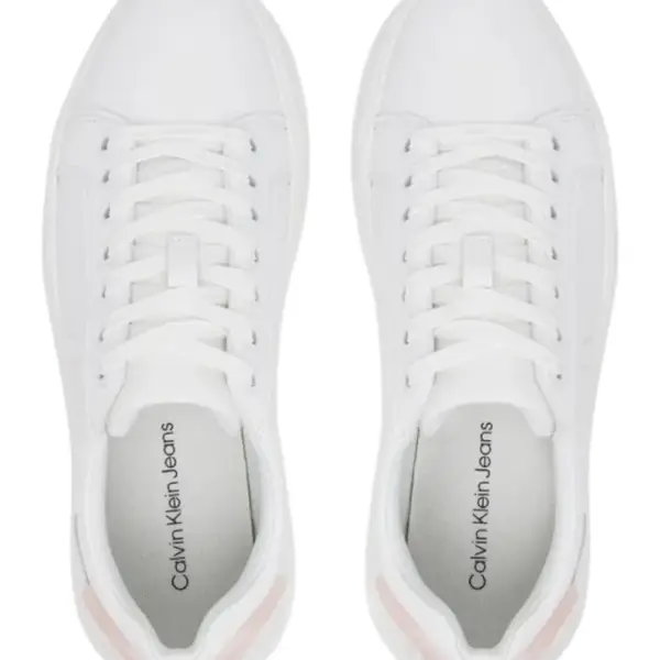 Calvin Klein - Γυναικεία Δερμάτινα Sneakers Chunky Cupsole Ru Patch Lth Wn YW0YW01846-0LD Λευκό YW0YW01846-0LD