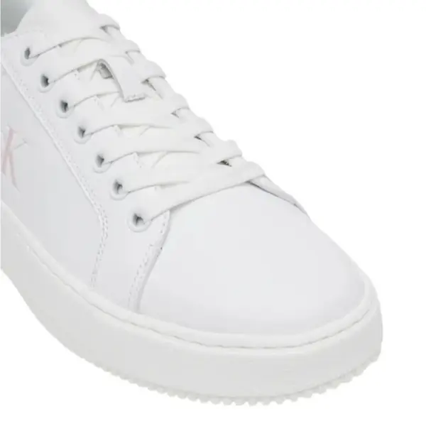 Calvin Klein - Γυναικεία Δερμάτινα Sneakers Chunky Cupsole Ru Patch Lth Wn YW0YW01846-0LD Λευκό YW0YW01846-0LD