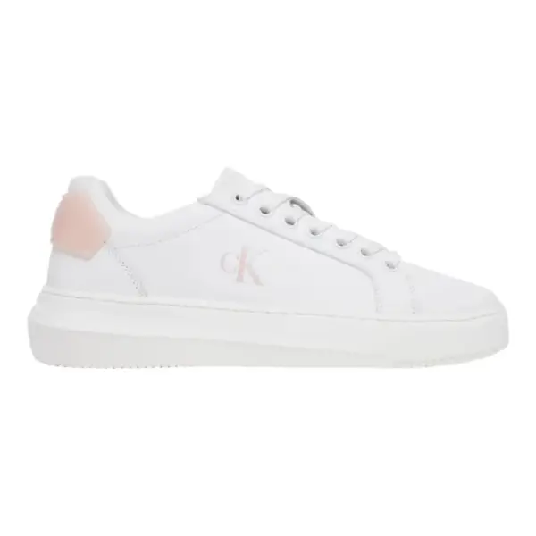 Calvin Klein - Γυναικεία Δερμάτινα Sneakers Chunky Cupsole Ru Patch Lth Wn YW0YW01846-0LD Λευκό