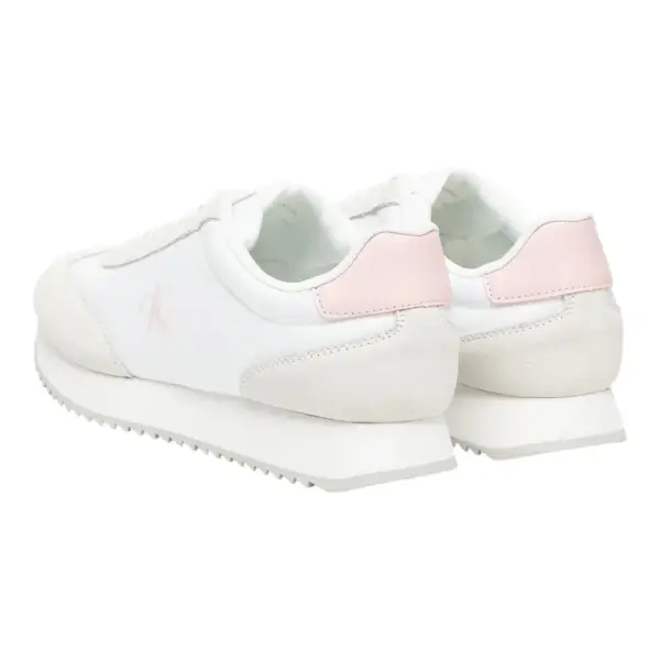 Calvin Klein - Γυναικεία Δερμάτινα Sneakers Runner Laceup Mg Nylon Mix YW0YW01828-0LD Λευκό YW0YW01828-0LD