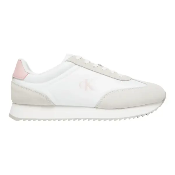 Calvin Klein - Γυναικεία Δερμάτινα Sneakers Runner Laceup Mg Nylon Mix YW0YW01828-0LD Λευκό