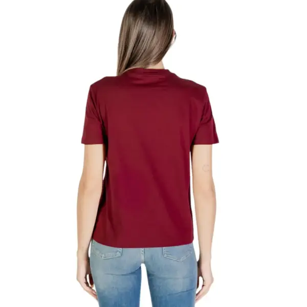 Calvin Klein - Γυναικείο T-Shirt Ck Maniche Corte Donna LV047C864G-VLP Μπορντό LV047C864G-VLP