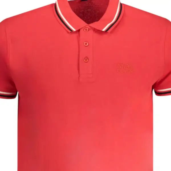 Cavalli Class - Ανδρική Μπλούζα Κοντομάνικη Polo Πικέ QXT64XKB002-02000 Κόκκινο QXT64XKB002-02000