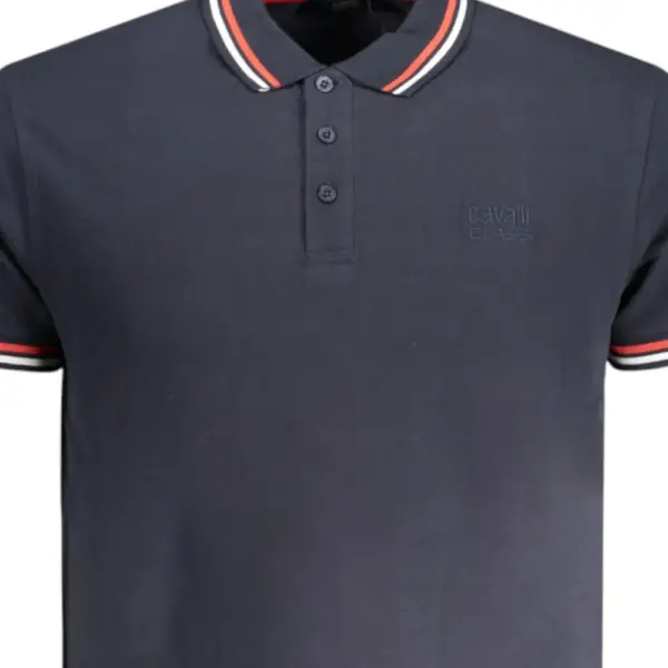Cavalli Class - Ανδρική Μπλούζα Κοντομάνικη Polo Πικέ QXT64XKB002-04926 Μπλε Σκούρο QXT64XKB002-04926