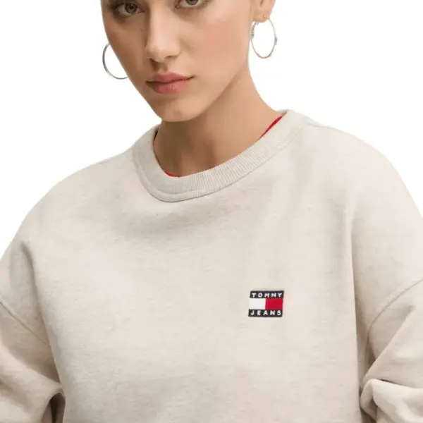 Tommy Hilfiger - Γυναικείο Φούτερ Regular Tjw Bxy Badge Crew DW0DW19408-AE3 Μπεζ DW0DW19408-AE3