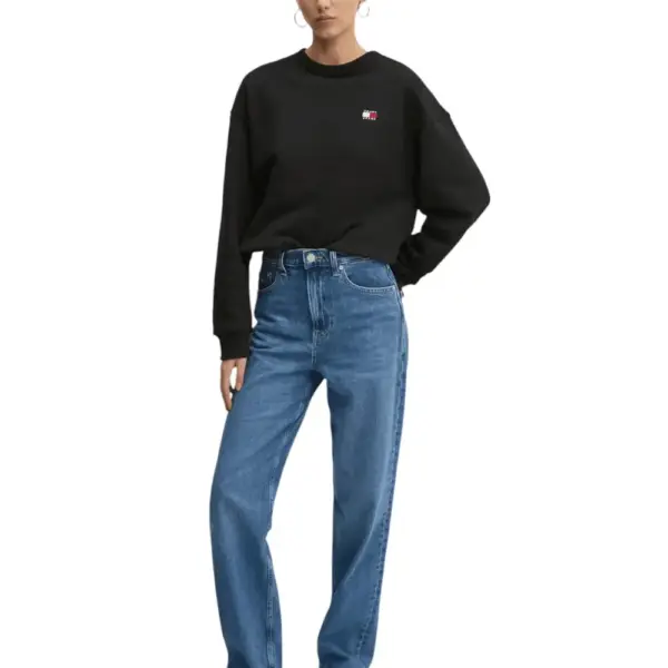 Tommy Hilfiger - Γυναικείο Φούτερ Regular Tjw Bxy Badge Crew DW0DW19408-BDS Μαύρο DW0DW19408-BDS
