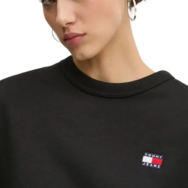 Tommy Hilfiger - Γυναικείο Φούτερ Regular Tjw Bxy Badge Crew DW0DW19408-BDS Μαύρο DW0DW19408-BDS