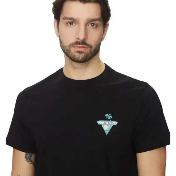 Guess - Ανδρικό T-shirt Regular Fit M5GI55K8FQ4-JBLK Μαύρο M5GI55K8FQ4-JBLK