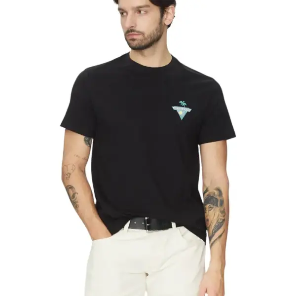 Guess - Ανδρικό T-shirt Regular Fit M5GI55K8FQ4-JBLK Μαύρο M5GI55K8FQ4-JBLK