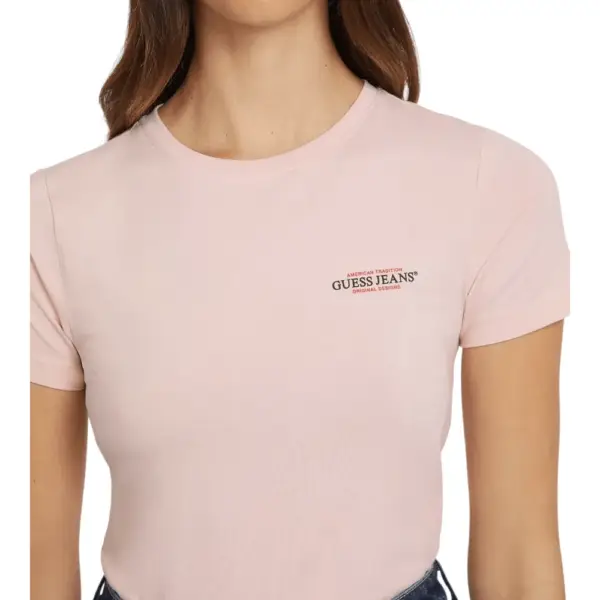 Guess - Γυναικείο T-Shirt American Tradition Regular Fit W4YI02J1314-G682 Ροζ W4YI02J1314-G682