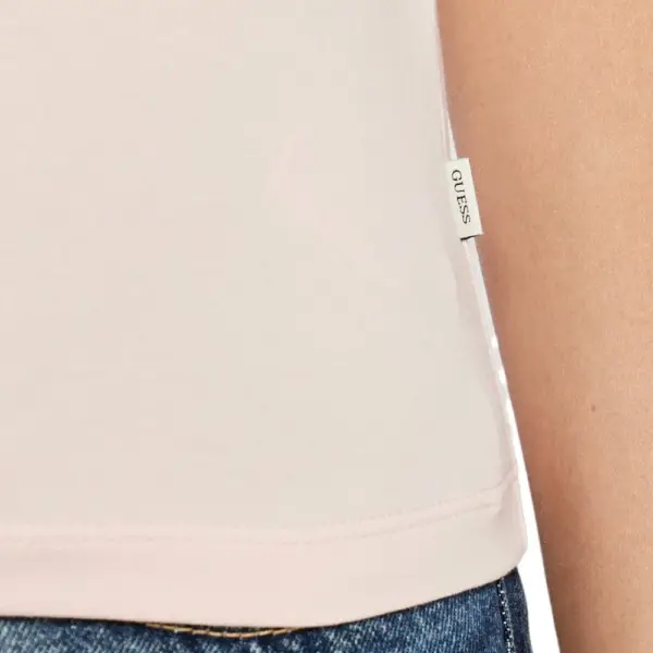 Guess - Γυναικείο T-Shirt Slim Iconic Tri‑Logo Tee W4YI04J1314-G682 Ροζ W4YI04J1314-G682
