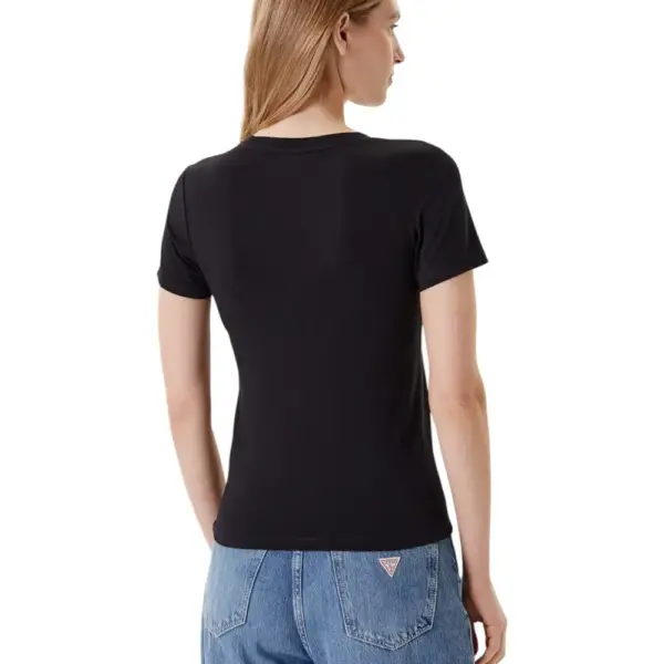 Guess - Γυναικείο T-Shirt Slim Iconic Tri‑Logo Tee W4YI04J1314-JBLK Μαύρο W4YI04J1314-JBLK