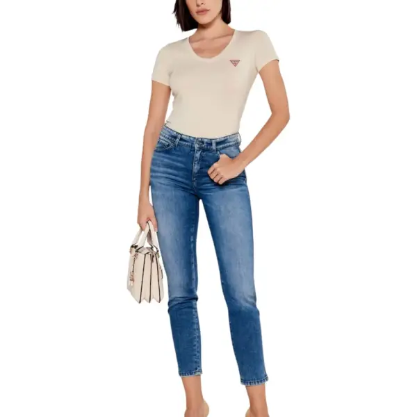 Guess - Γυναικείο T-Shirt V‑Neck W2YI45J1314-G8CJ Μπεζ W2YI45J1314-G8CJ